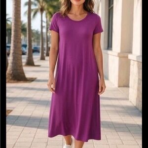 J. Jill Stretchy Jersey Knit Relaxed A-Line Maxi Dress Grey XL